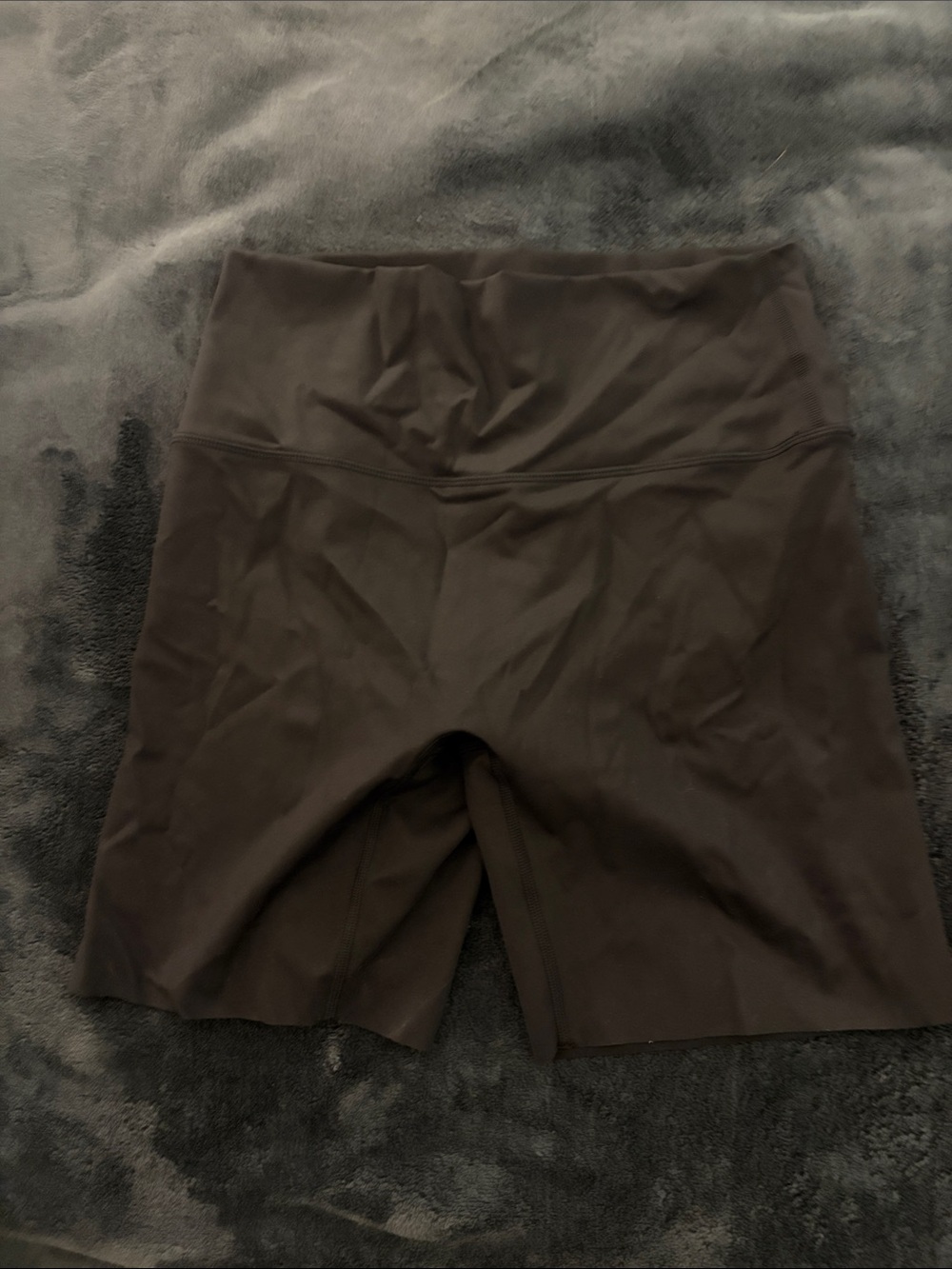 High-Rise Black Bike Shorts with Wide Comfort Waistband